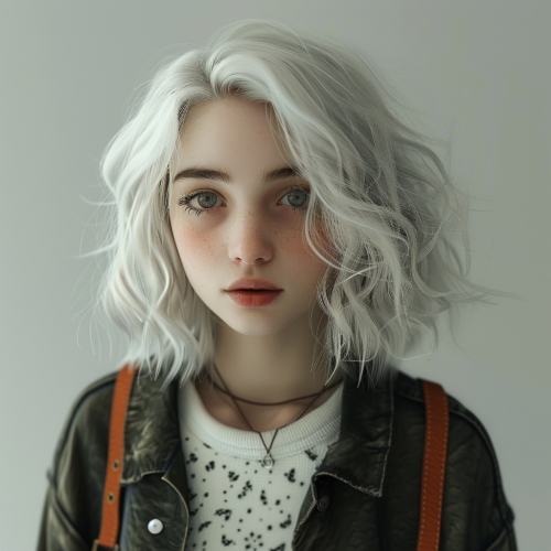 Woman longer hair duplicate