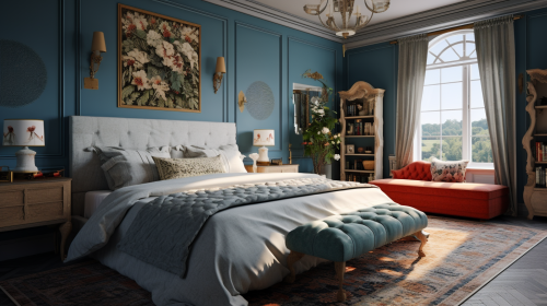 Spacious bedroom with king size bed