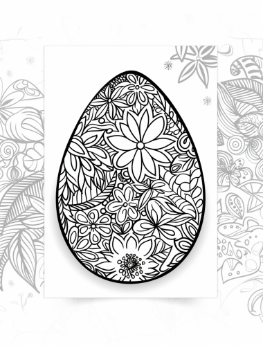 Zentangle spring coloring card design