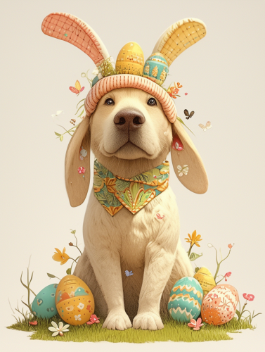Golden Labrador Easter Bunny Rabbit Golden Labrador Easter Bunny Rabbit