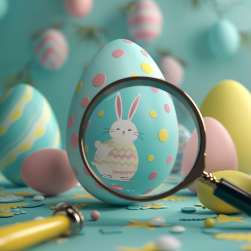 Easter egg hunt with bunnies