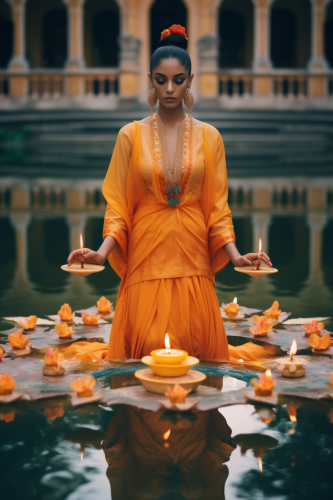 Traditional Indian Lady Saint Saffron