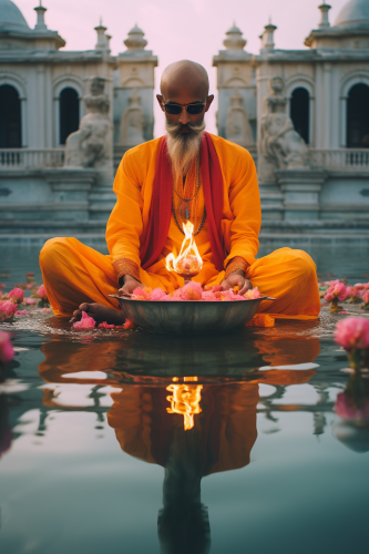 Indian Saint Fire Bowl Lotus