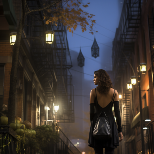 Asian witch in modern city Asian witch in modern city