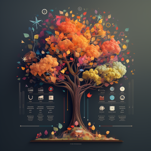 Colorful education tree of knowledge
