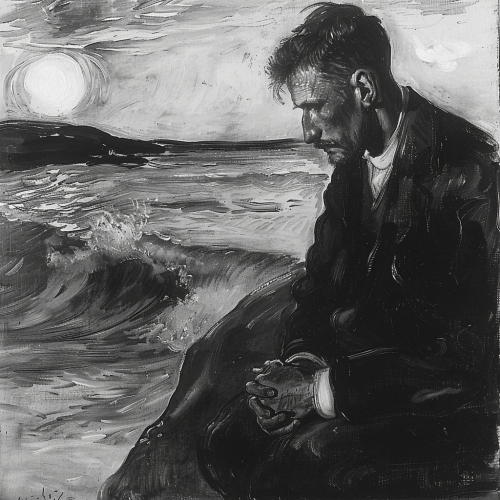 Edvard Munch Sketching at Seaside