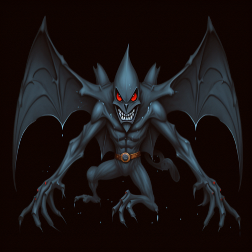 Full Body Boy Character with Bat Wings