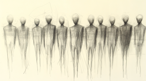 Mysterious chaotic pencil sketch line