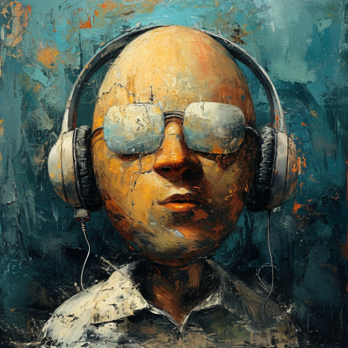 Egg Man wearing Headphones