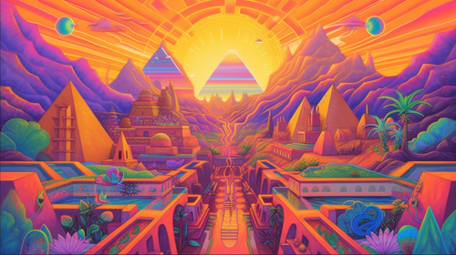 Psychedelic landscape of ancient Egypt Psychedelic landscape of ancient Egypt