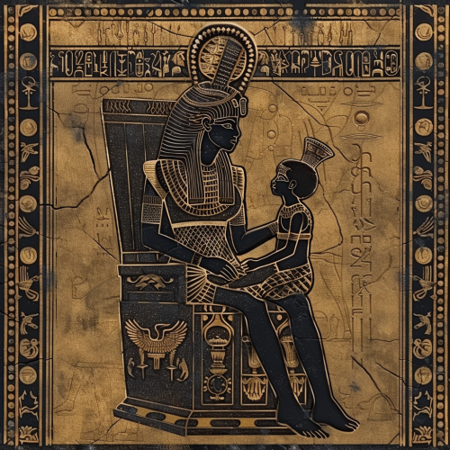 Black African Queen Mother and Child