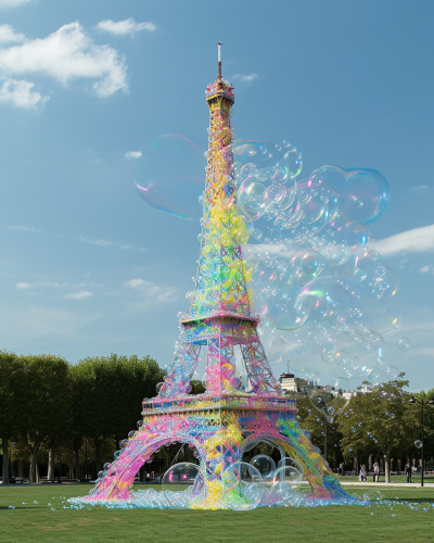 Eiffel Tower Soap Bubbles Picture