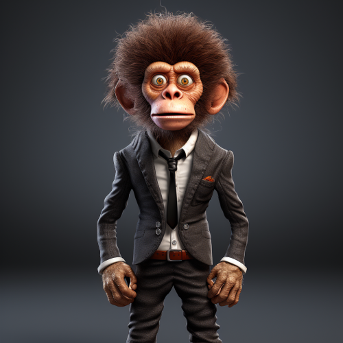 Curious Einstein Spider Monkey in Suit