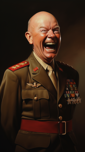 Dwight Eisenhower laughing illustration