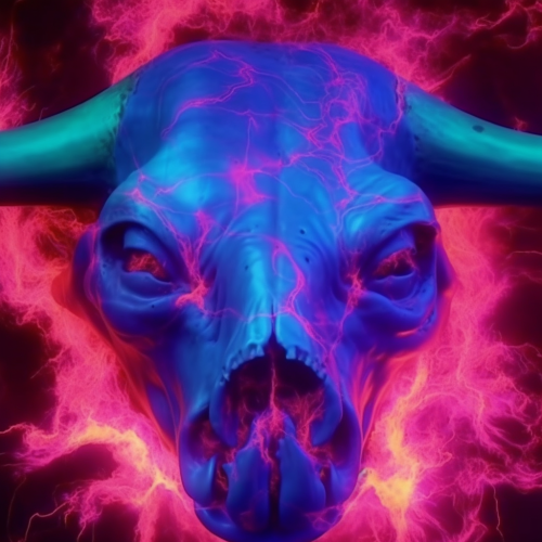 Electric vaporwave vintage western dead cowboys