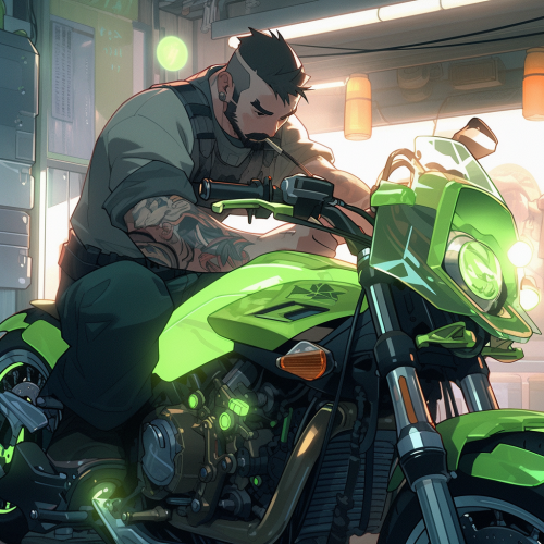 Skilled electric bike technician fixing an electric motorcycle