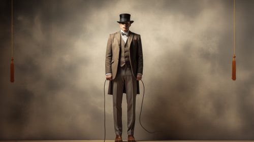 Elegant man on limbo background