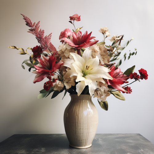 Elegant red flower vase arrangement