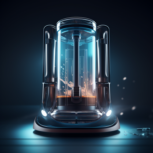 Close-up of elegant vacuum's water chamber