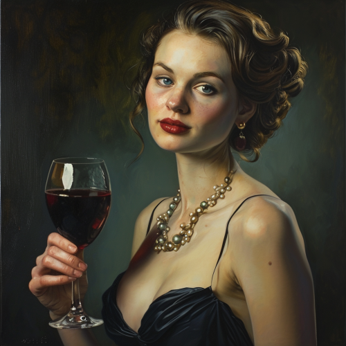 A beautiful woman holding a wine glass