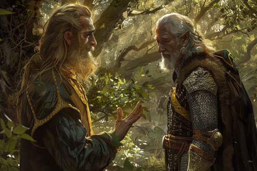 Half Elf Paladin Arguing Homeless Man