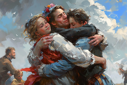 Family being embraced by community support