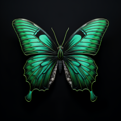 Emerald Butterfly on Black