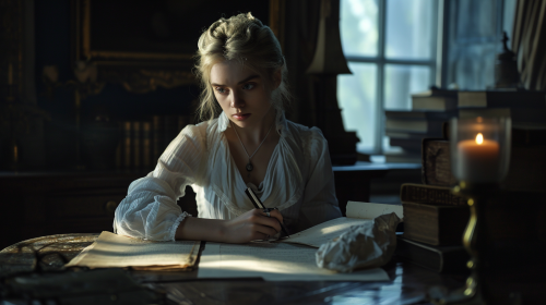 Emma writing desk candlelight blond