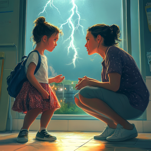 Mother Daughter Kindergarten Upset Conversation Mother Daughter Kindergarten Upset Conversation