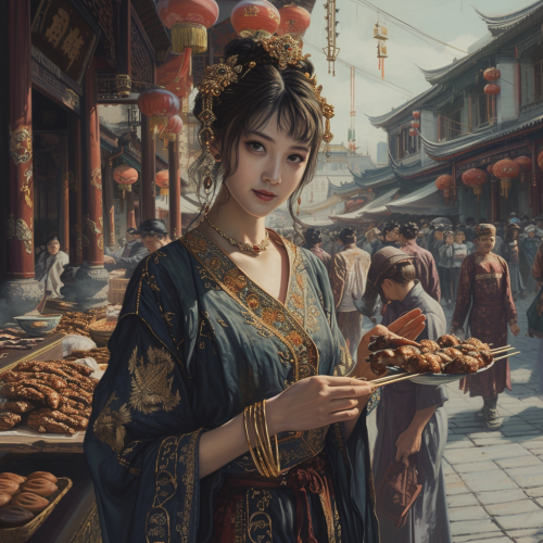 Empress of China eating lamb kebobs