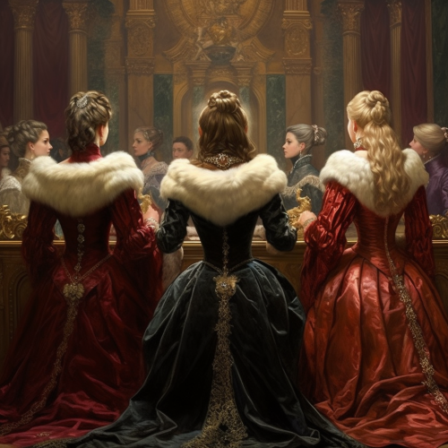 Empress and her ladies addressing empire's senate Empress and her ladies addressing empire's senate