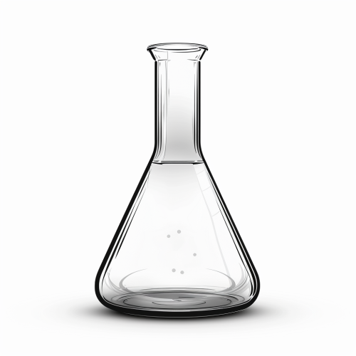empty chemical flask white background
