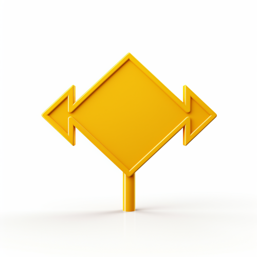 Empty road sign arrow on white