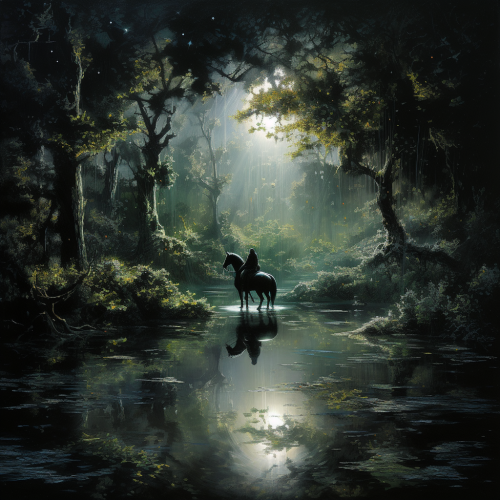 Enchanted Forest Moonlit Stallion Rider Pool