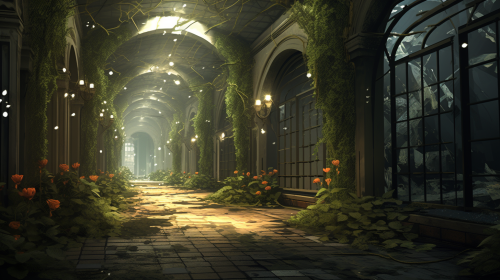 Bright and Magical Dormitory Corridor Bright and Magical Dormitory Corridor