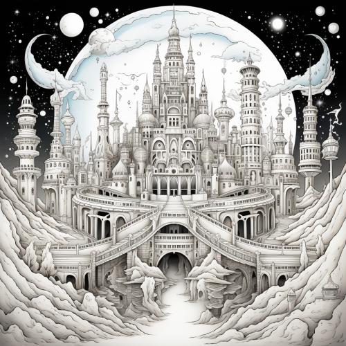 Beautiful lunar colony painting art