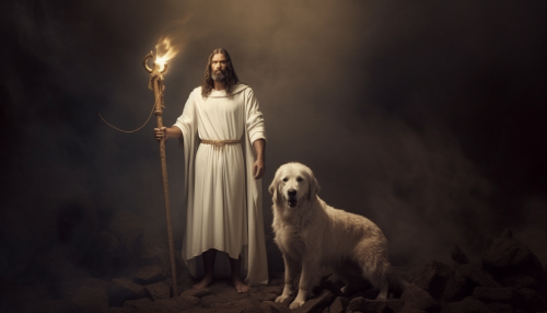 Jesus and Lucifer in a Temptation Scene