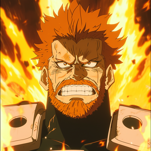 Retro Studio Ghibli Animation of Endeavor from My Hero Academia