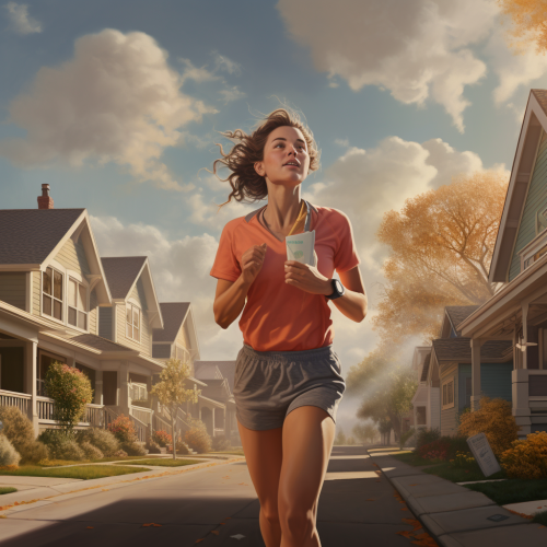 Woman running with full energy Woman running with full energy