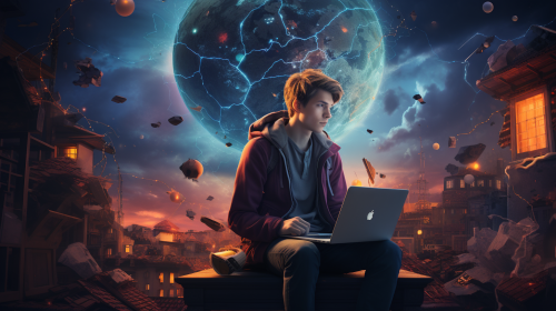 Male engineering student showcasing portfolio Male engineering student showcasing portfolio