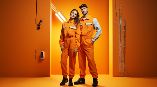 Engineering students posing with solar panels