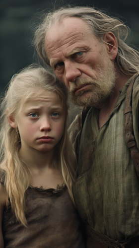 10-year-old English girl with green eyes at a pig farm