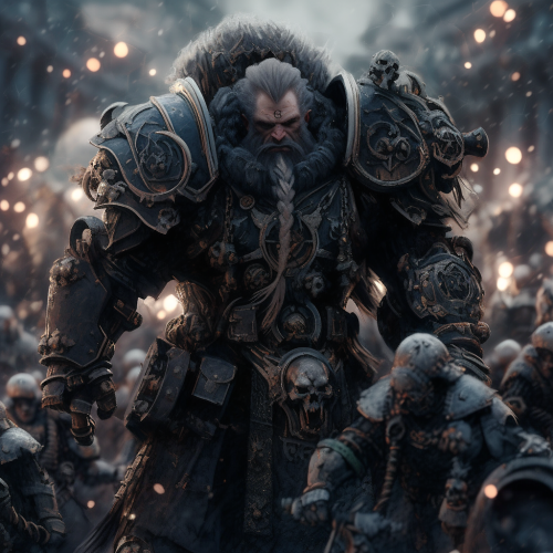 Enhanced dwarf army chief showcasing his strength