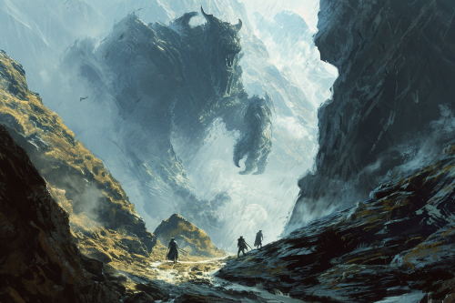 Epic Monster Encounter with Air Elementals in Mountain Mists