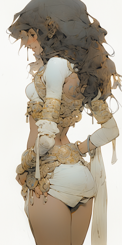 Closeup of Ethnic Tanned Woman's Hips