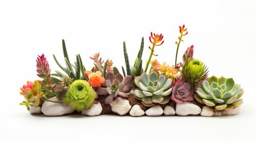 Variety of colorful Euphorbias, Cacti & Succulents