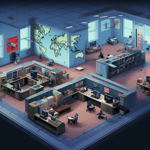 EUROPOL EC3 J-CAT Office in 8-bit Retro Style