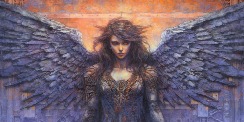 Evangelion Angel Shamshel in hauntingly beautiful colors