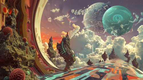 Abstract futuristic digital artwork design