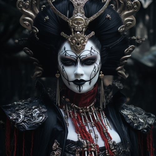 Evil Japanese Queen with Blackened Teeth White Face Paint Evil Japanese Queen with Blackened Teeth White Face Paint